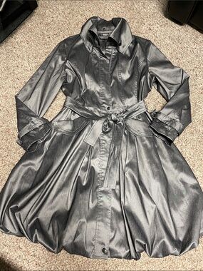 Samuel dong grey bubble hem belted Trench Coat- new